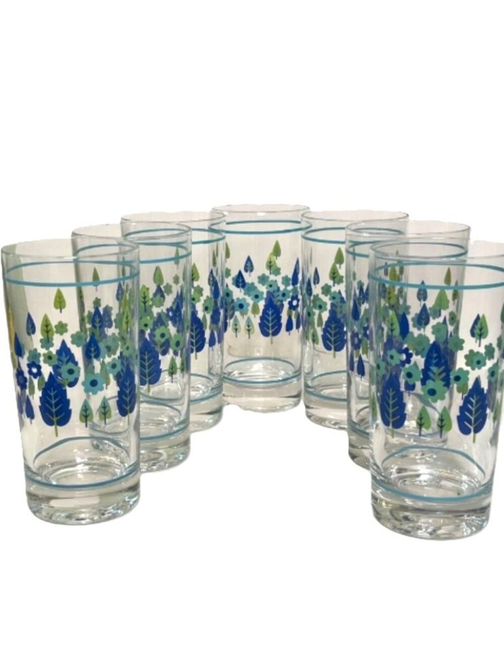 Vintage Glass Set Swiss Alpine Chalet Marcrest Tumbler Set of 7 12oz